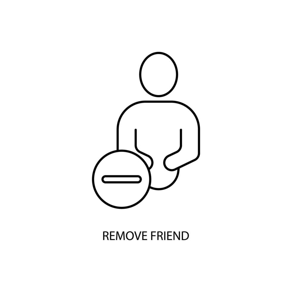 remove friend concept line icon. Simple element illustration. remove friend concept outline symbol design. vector