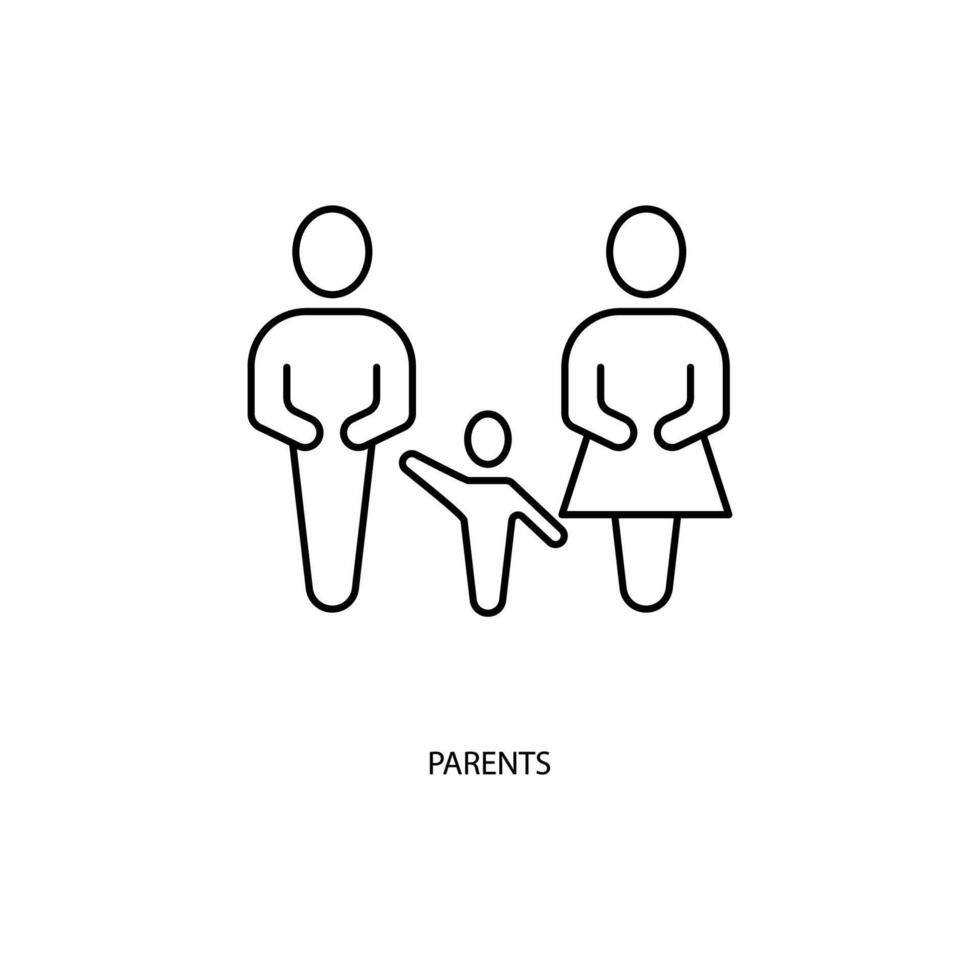 padres concepto línea icono. sencillo elemento ilustración. padres concepto contorno símbolo diseño. vector
