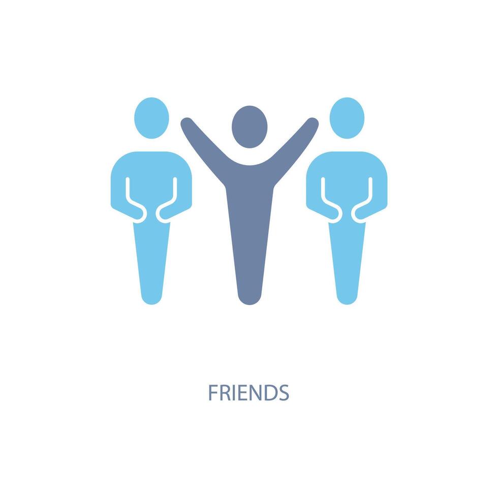 Friends concept line icon. Simple element illustration. Friends concept outline symbol design. vector