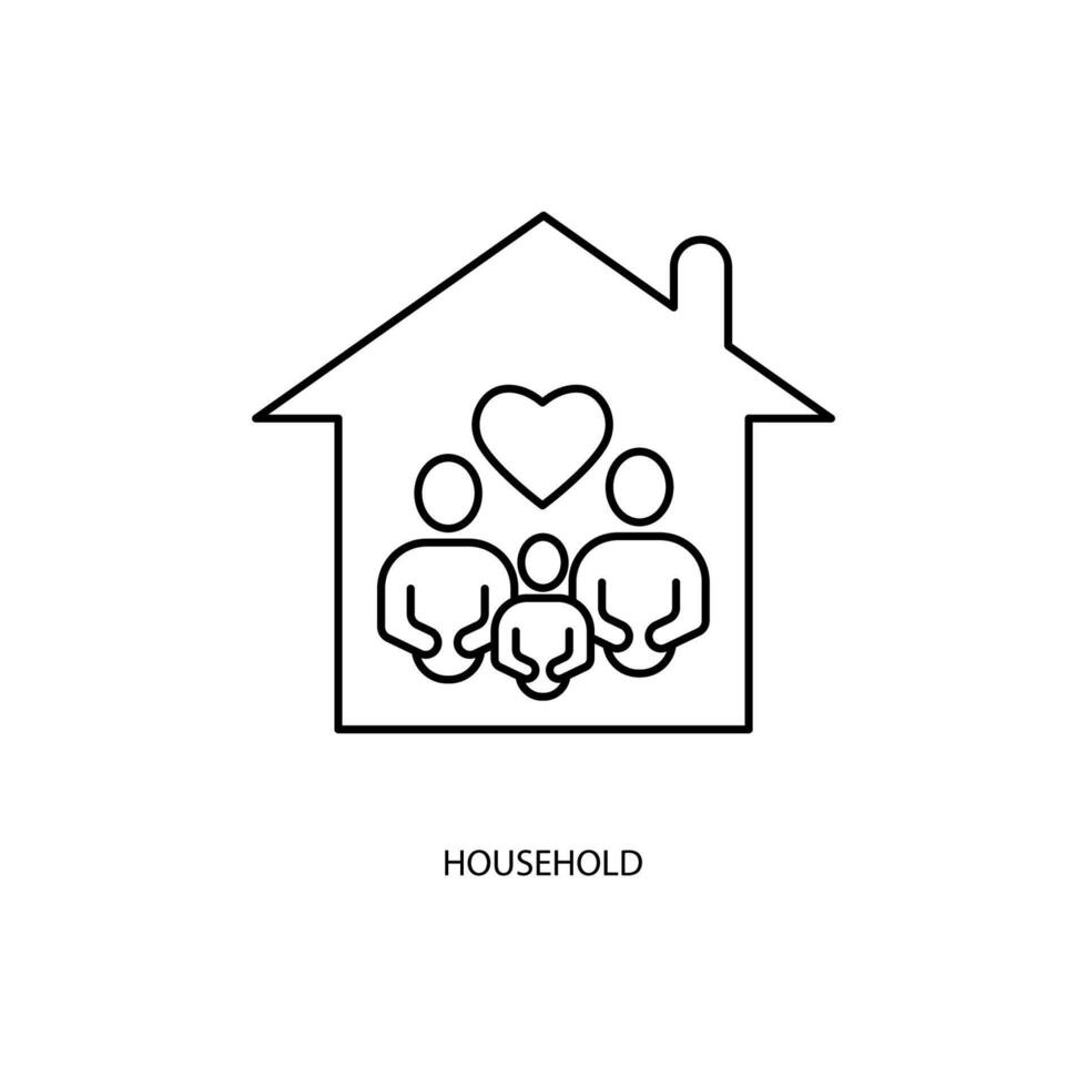 household concept line icon. Simple element illustration. household concept outline symbol design. vector