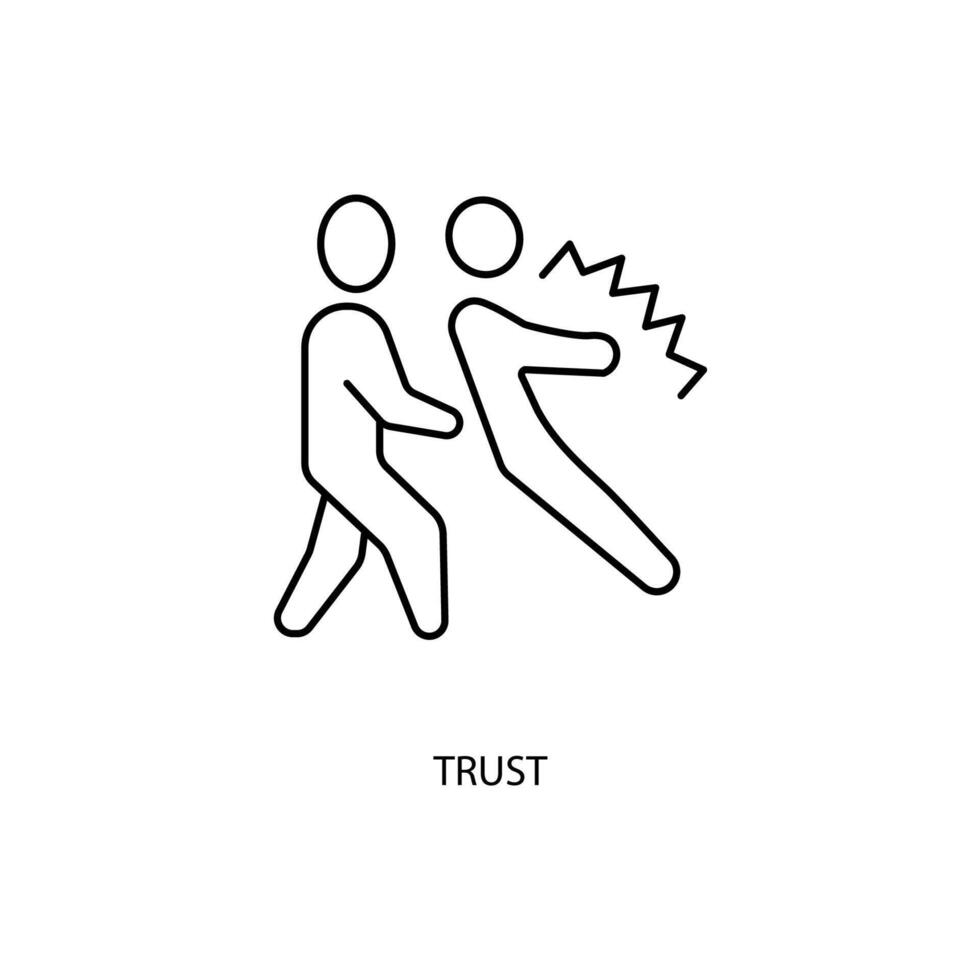 trust concept line icon. Simple element illustration. trust concept outline symbol design. vector