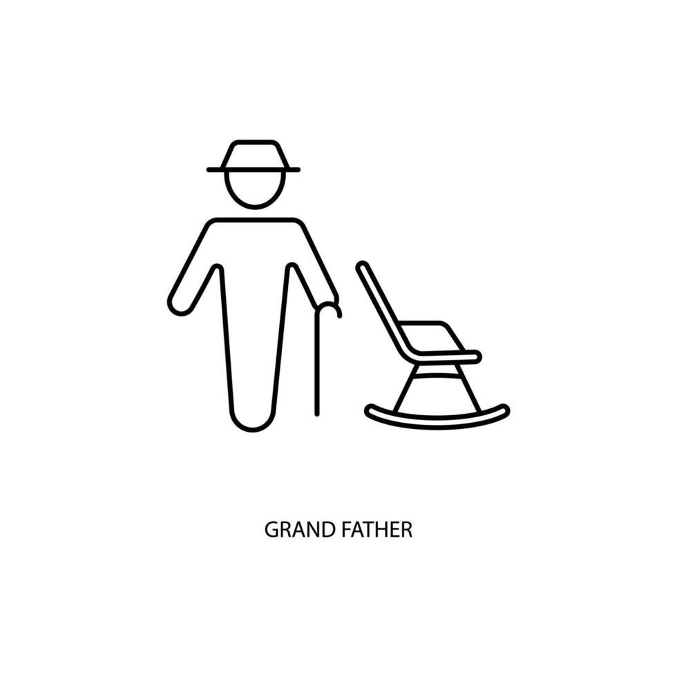 grand father concept line icon. Simple element illustration. grand father concept outline symbol design. vector