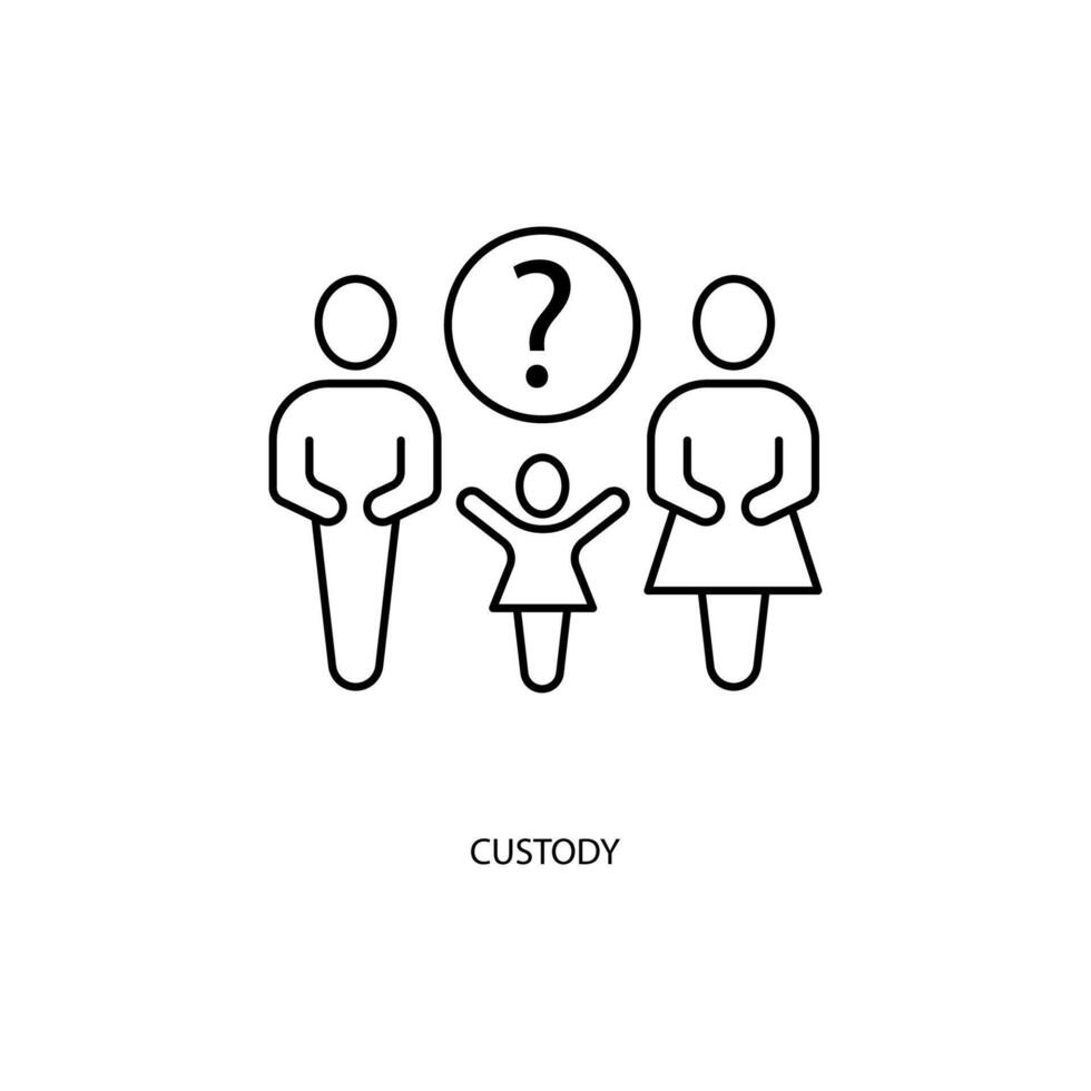 custody concept line icon. Simple element illustration.custody concept outline symbol design. vector