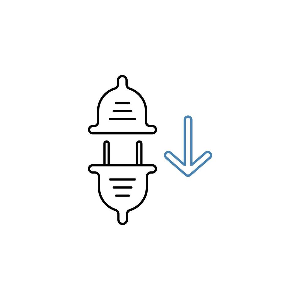 plug in concept line icon. Simple element illustration. plug in concept outline symbol design. vector
