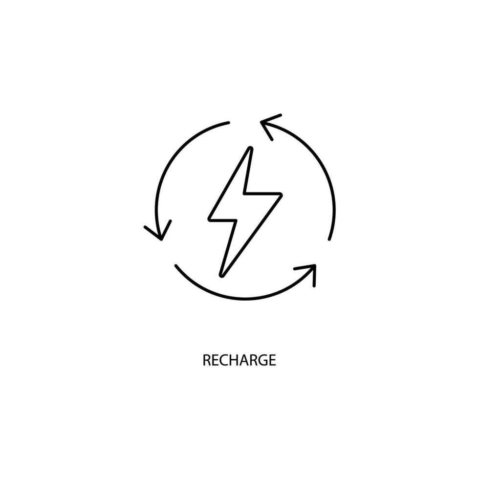 recharge concept line icon. Simple element illustration. recharge concept outline symbol design. vector