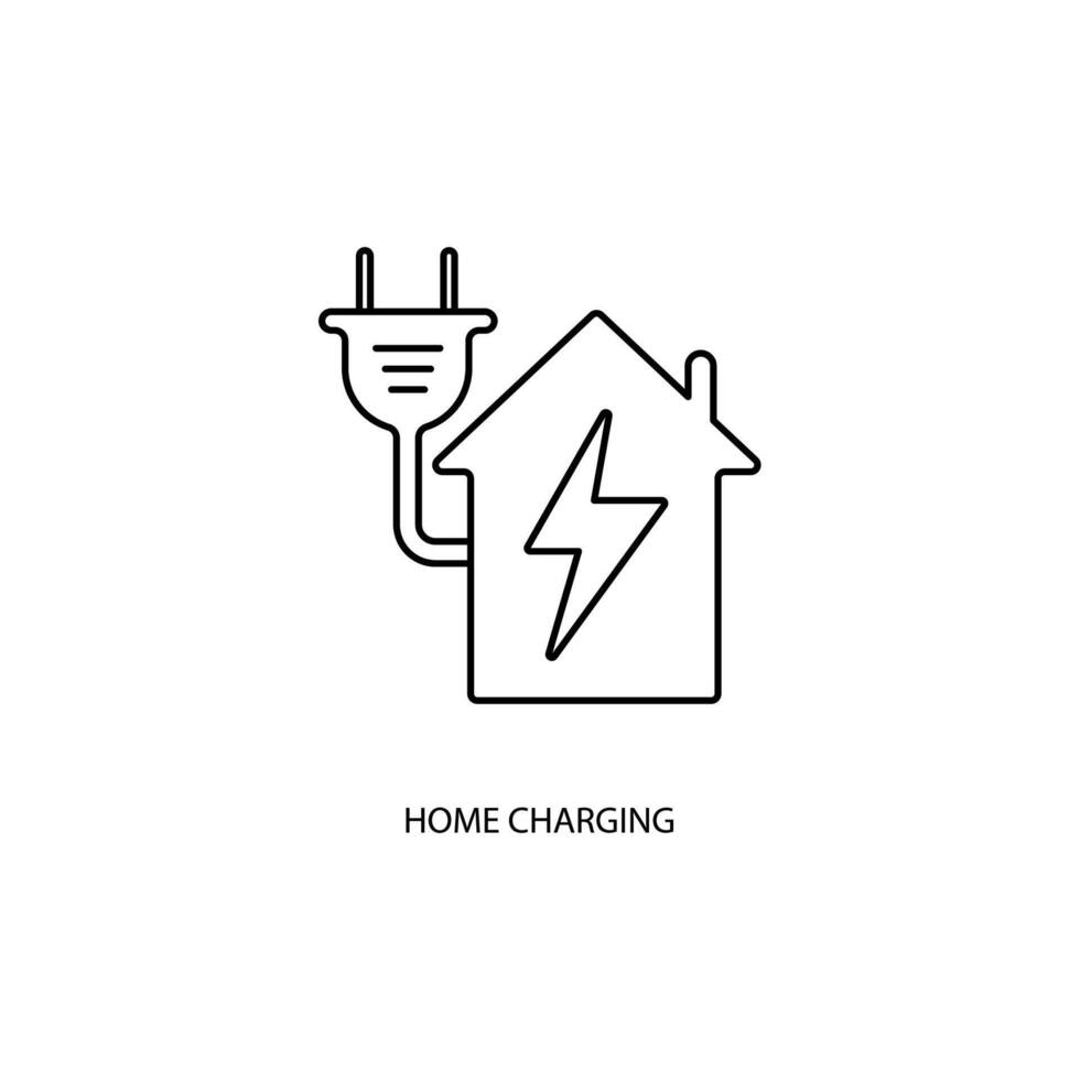 home charging concept line icon. Simple element illustration. home charging concept outline symbol design. vector