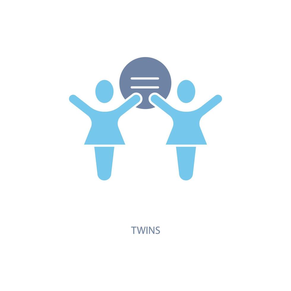 twins concept line icon. Simple element illustration. twins concept outline symbol design. vector