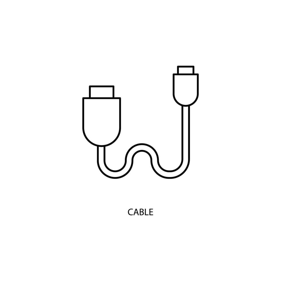 cable concepto línea icono. sencillo elemento ilustración. cable concepto contorno símbolo diseño. vector