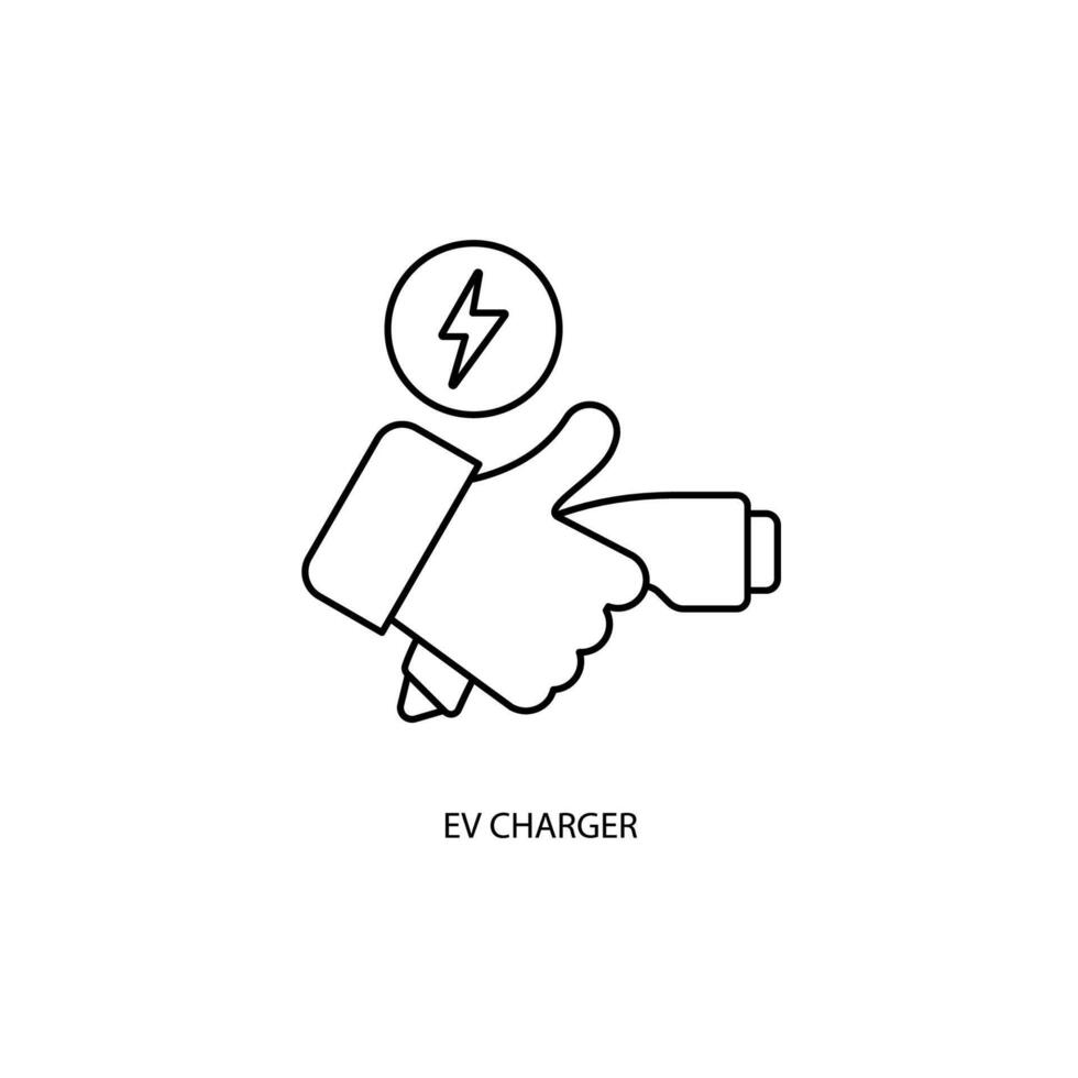 ev charger concept line icon. Simple element illustration. ev charger concept outline symbol design. vector