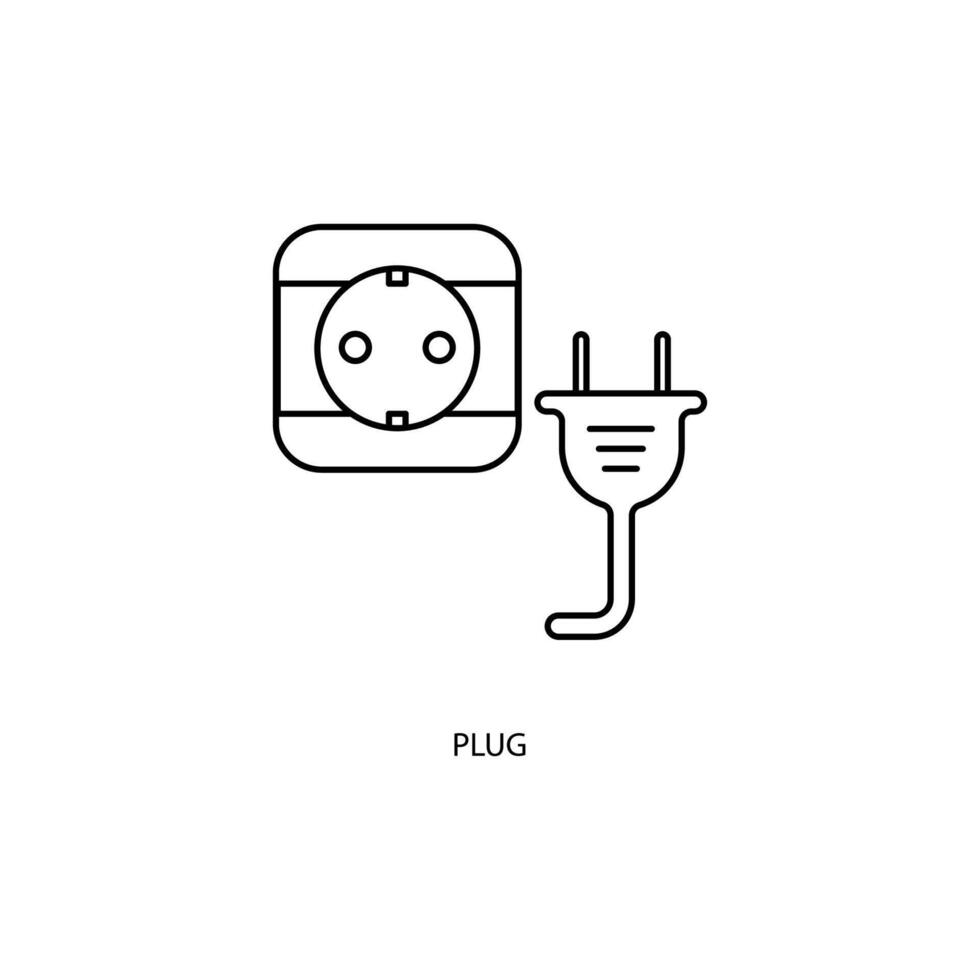 plug concept line icon. Simple element illustration. plug concept outline symbol design. vector