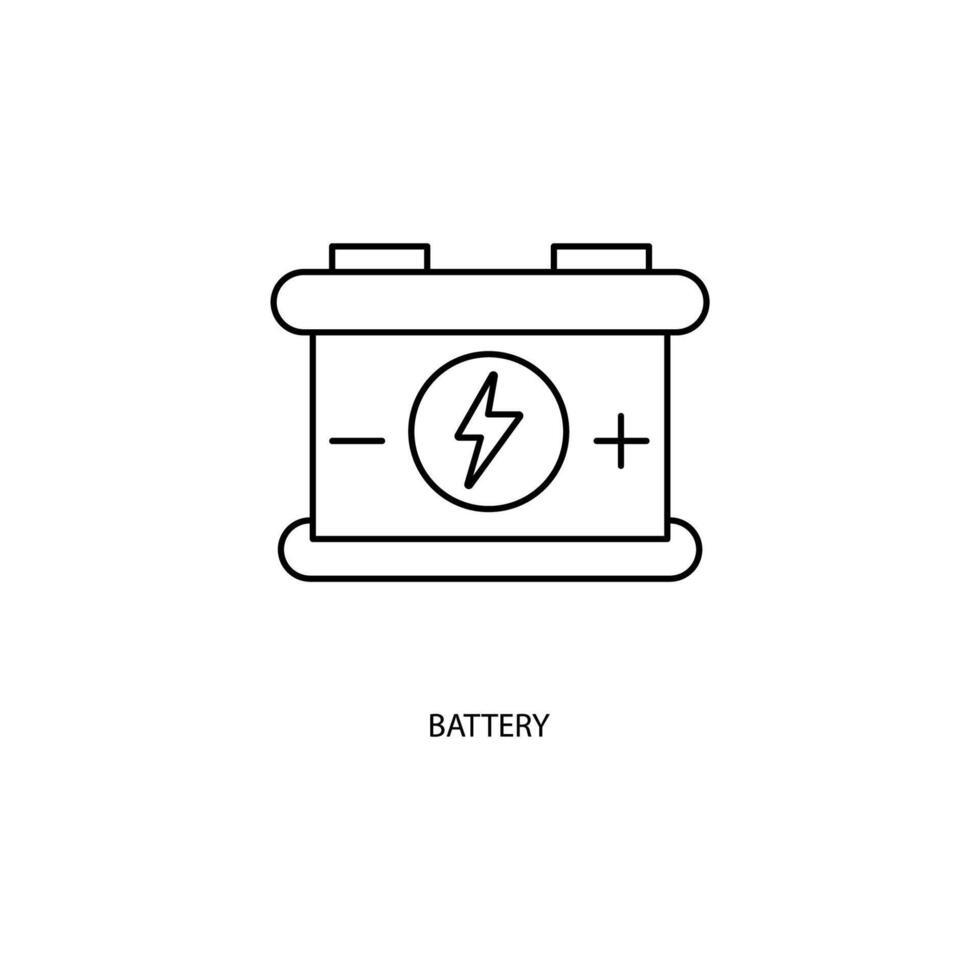 battery concept line icon. Simple element illustration. battery concept outline symbol design. vector