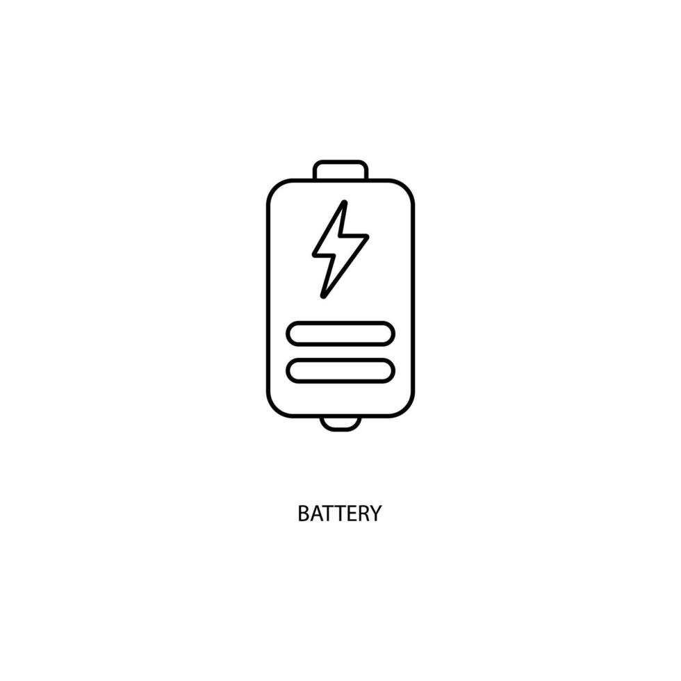 battery concept line icon. Simple element illustration. battery concept outline symbol design. vector