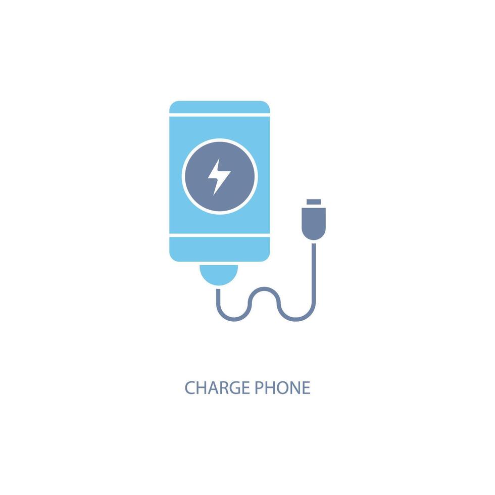 charge phone concept line icon. Simple element illustration. charge phone concept outline symbol design. vector