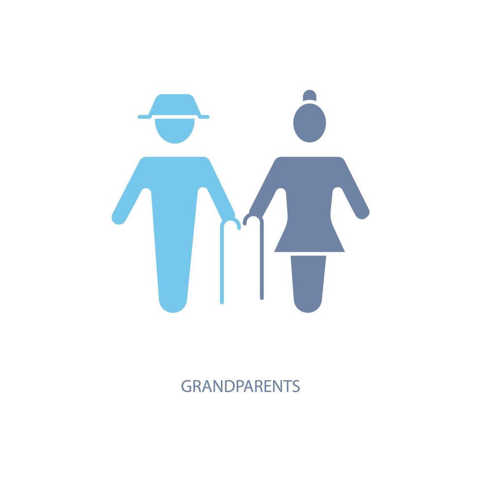 grandparents concept line icon. Simple element illustration. grandparents concept outline symbol design. vector