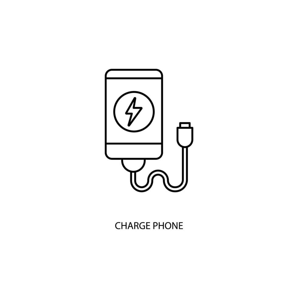charge phone concept line icon. Simple element illustration. charge phone concept outline symbol design. vector
