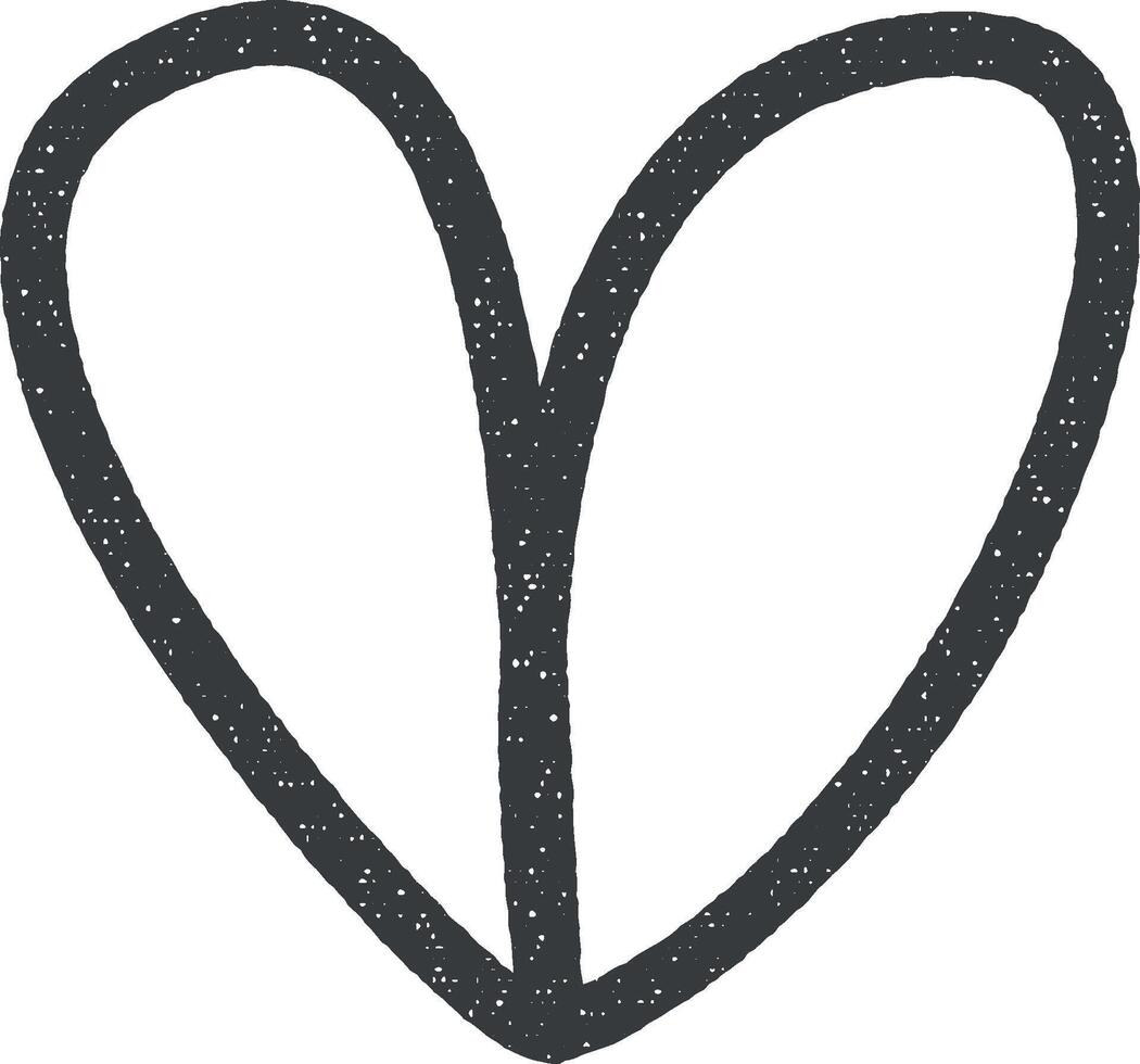 heart hand drawn icon vector illustration in stamp style