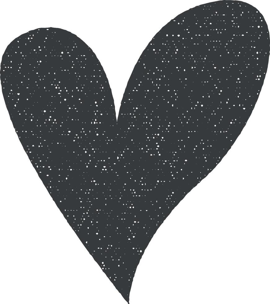 heart flat icon vector illustration in stamp style