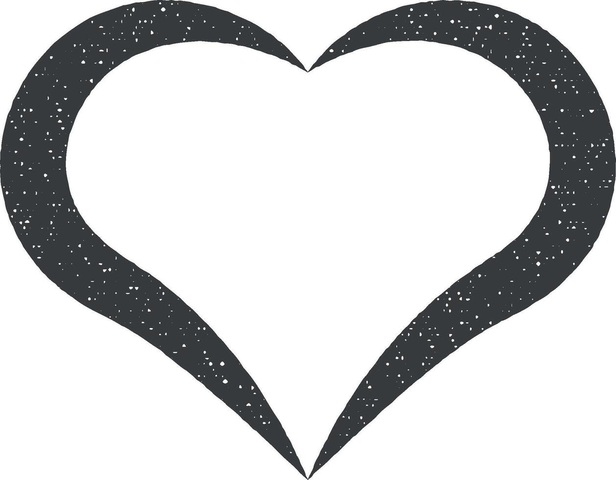 heart hand drawn icon vector illustration in stamp style