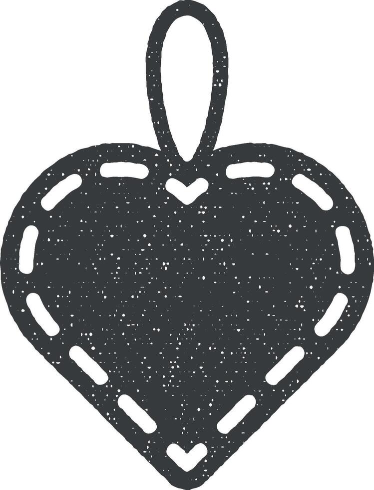heart flat icon vector illustration in stamp style