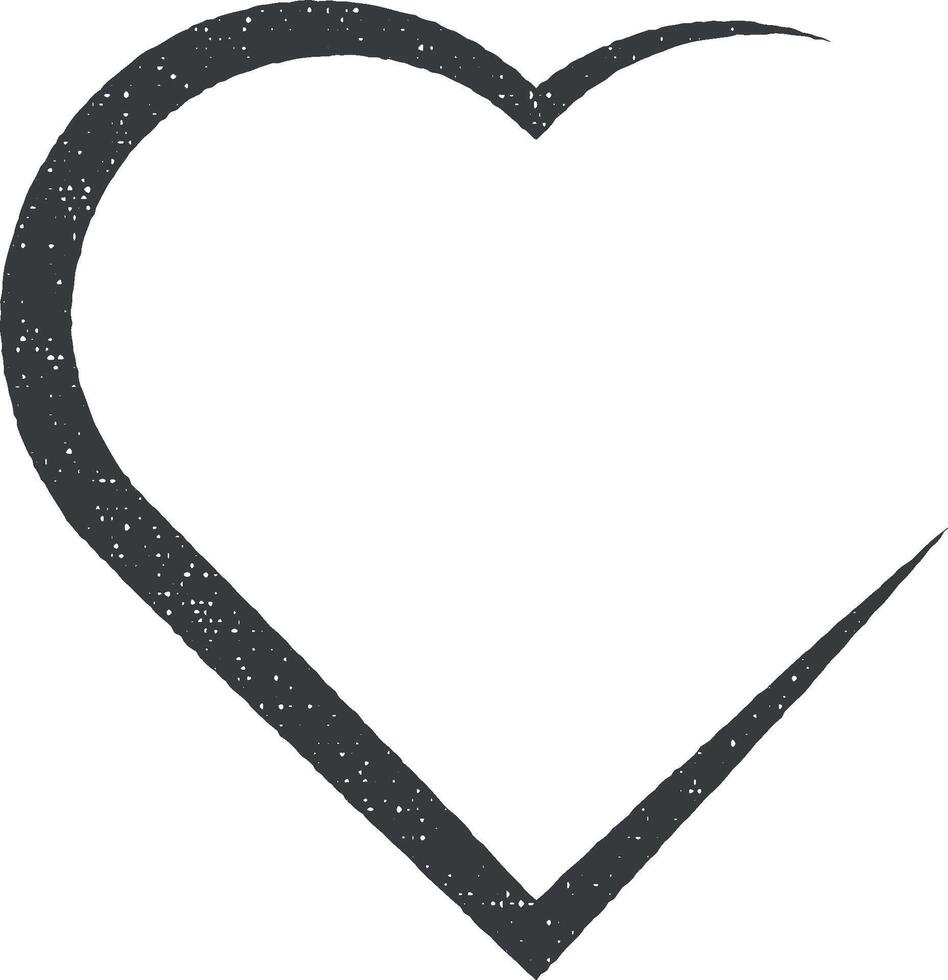 heart hand drawn icon vector illustration in stamp style