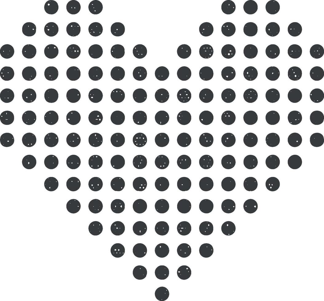 heart points icon vector illustration in stamp style