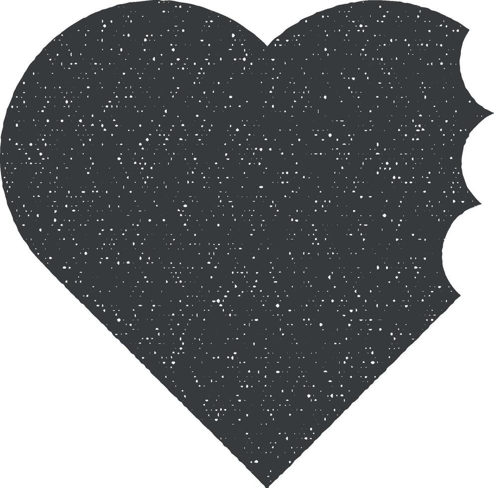 heart flat icon vector illustration in stamp style