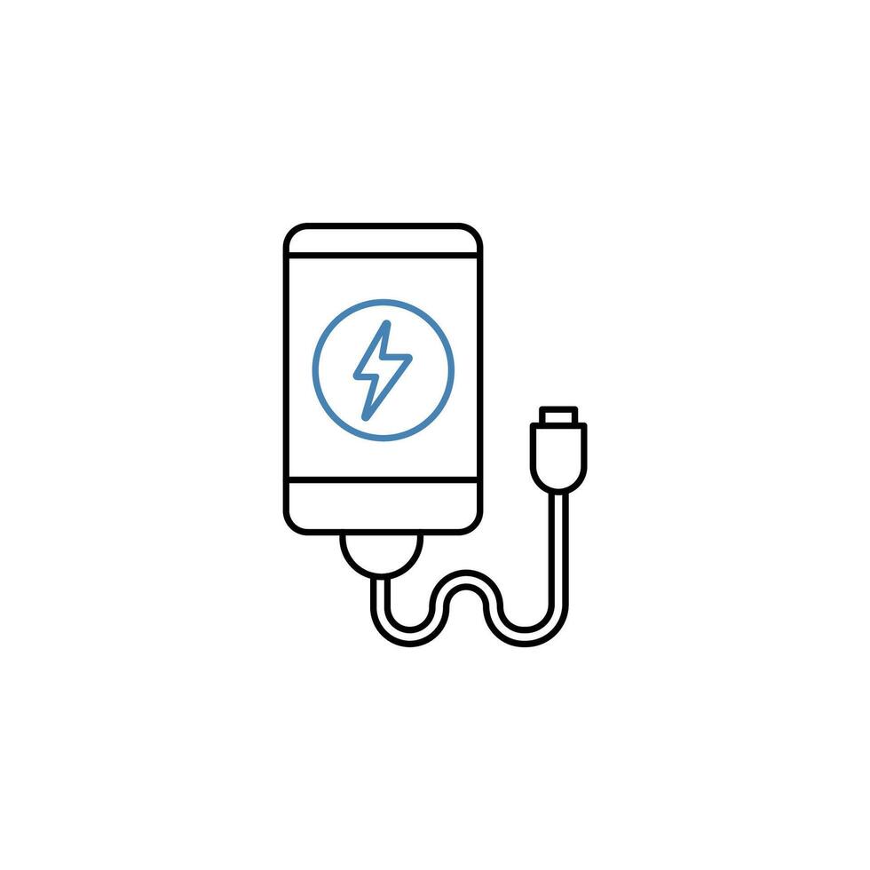 charge phone concept line icon. Simple element illustration. charge phone concept outline symbol design. vector