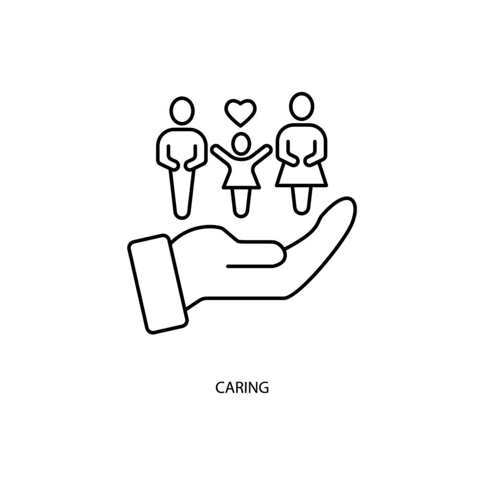 caring concept line icon. Simple element illustration. caring concept outline symbol design. vector