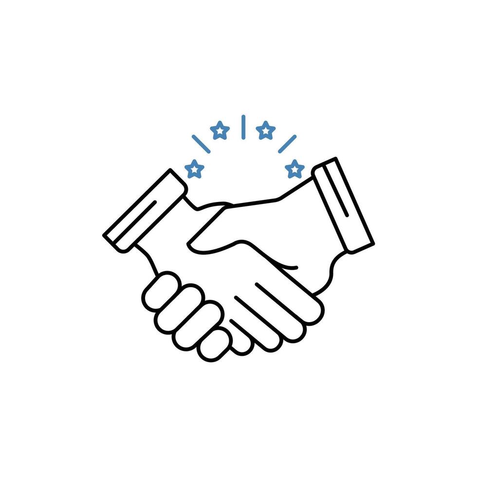 handshake concept line icon. Simple element illustration. handshake concept outline symbol design. vector