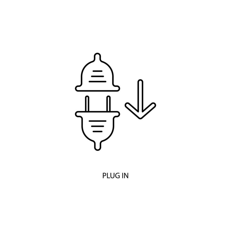 plug in concept line icon. Simple element illustration. plug in concept outline symbol design. vector