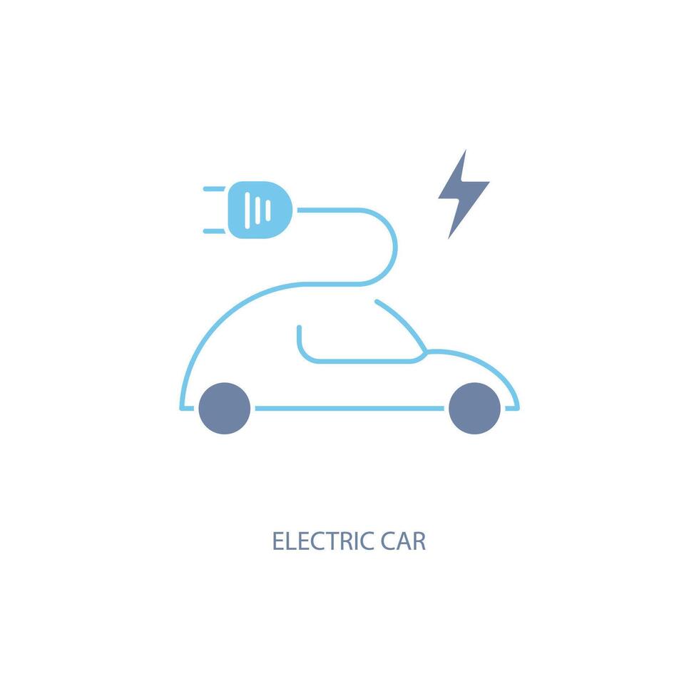 electric car concept line icon. Simple element illustration. electric car concept outline symbol design. vector