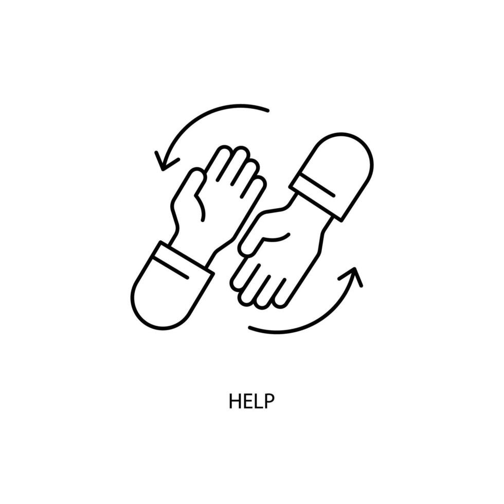 help concept line icon. Simple element illustration. help concept outline symbol design. vector
