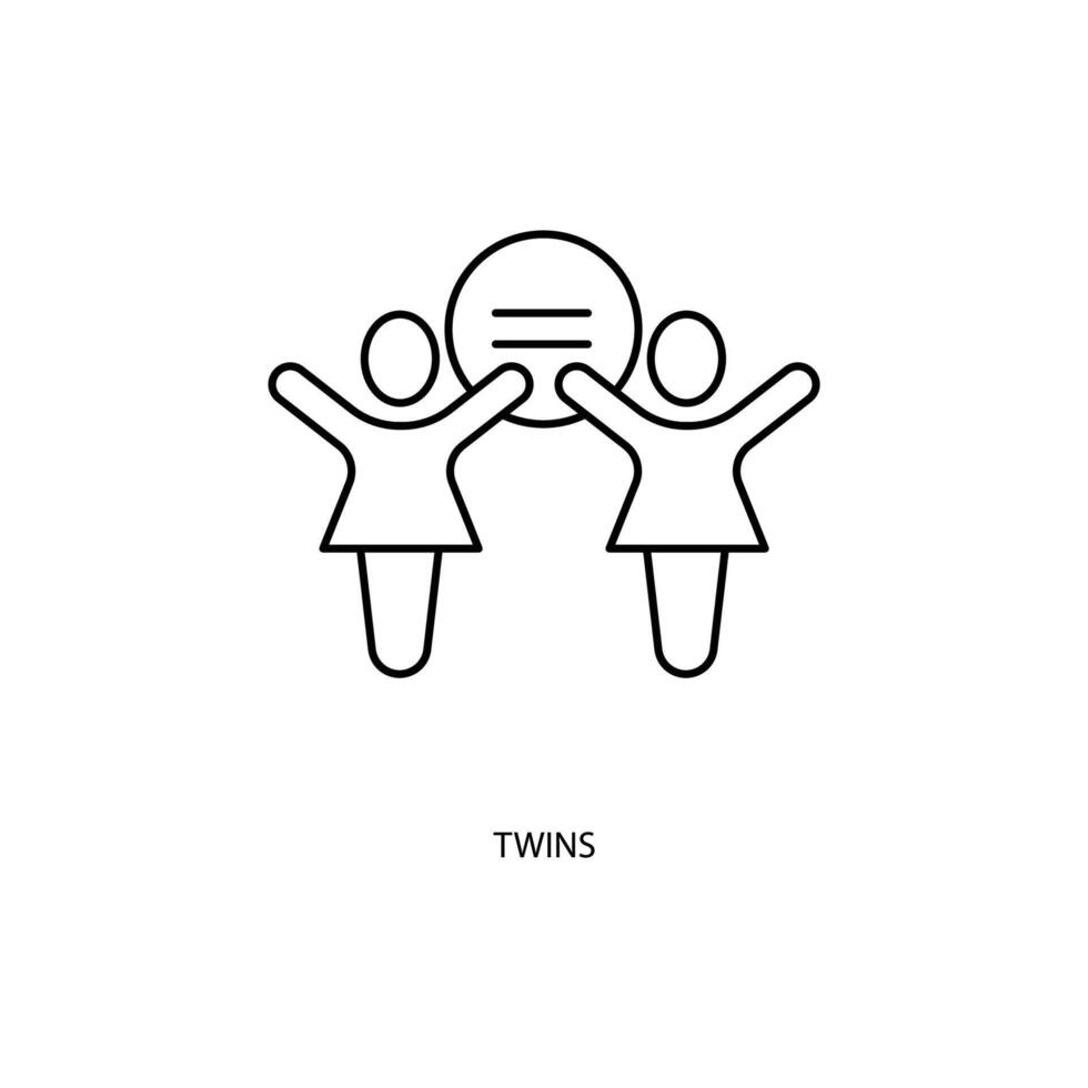 twins concept line icon. Simple element illustration. twins concept outline symbol design. vector