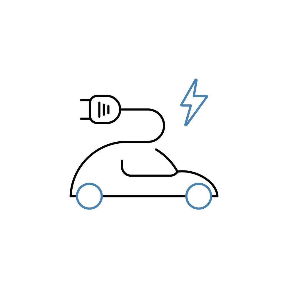 electric car concept line icon. Simple element illustration. electric car concept outline symbol design. vector