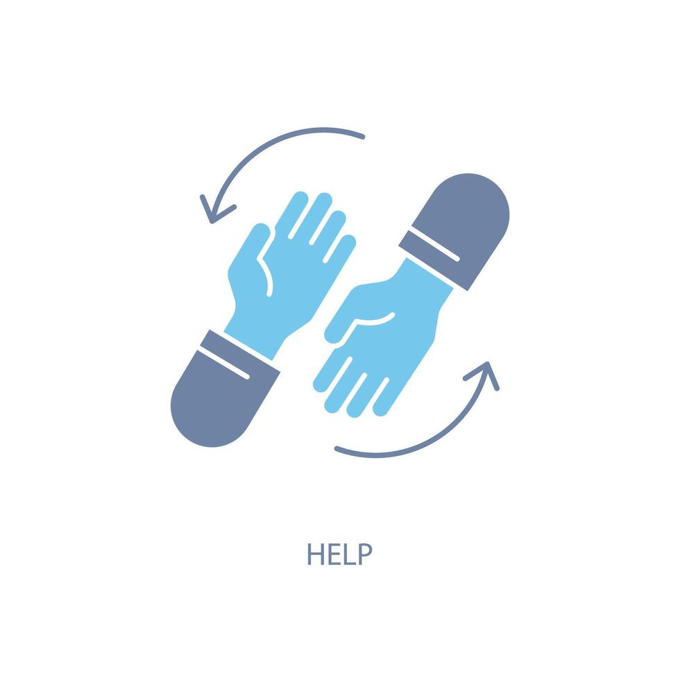 help concept line icon. Simple element illustration. help concept outline symbol design. vector