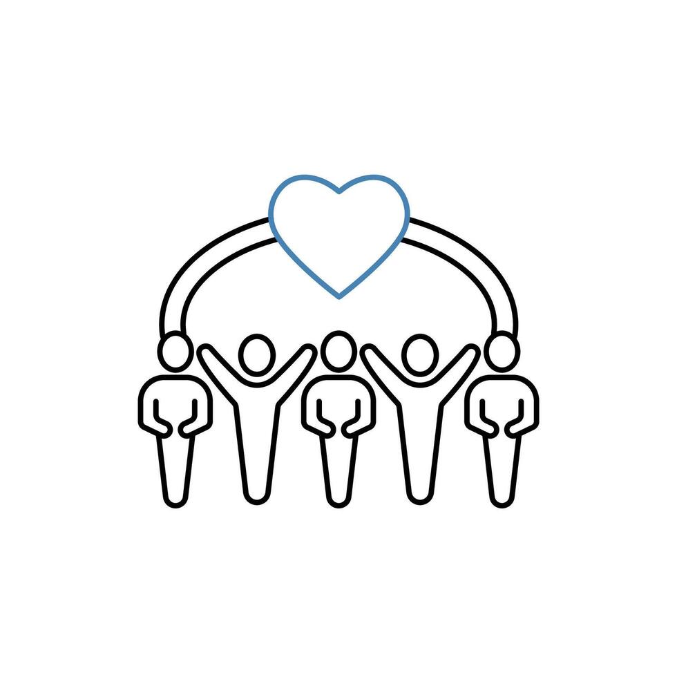 togetherness concept line icon. Simple element illustration. togetherness concept outline symbol design. vector