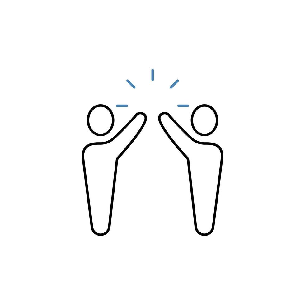 high five concept line icon. Simple element illustration. high five concept outline symbol design. vector