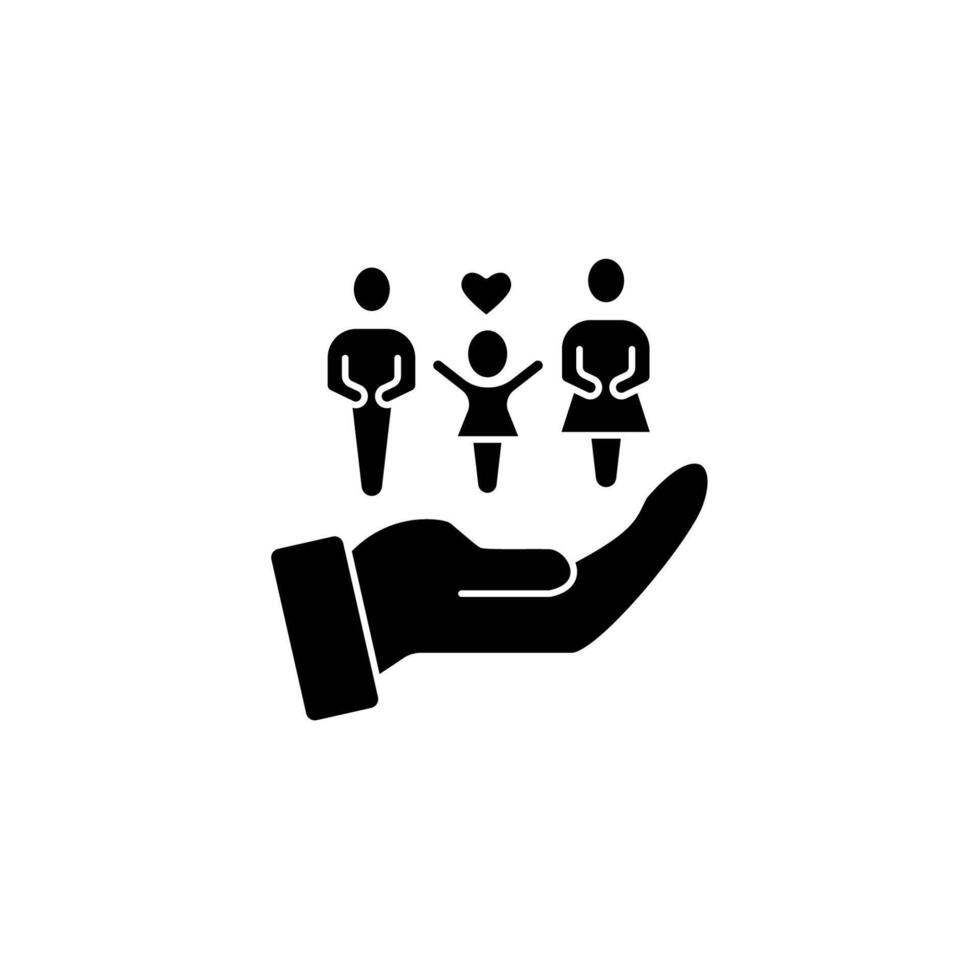 caring concept line icon. Simple element illustration. caring concept outline symbol design. vector