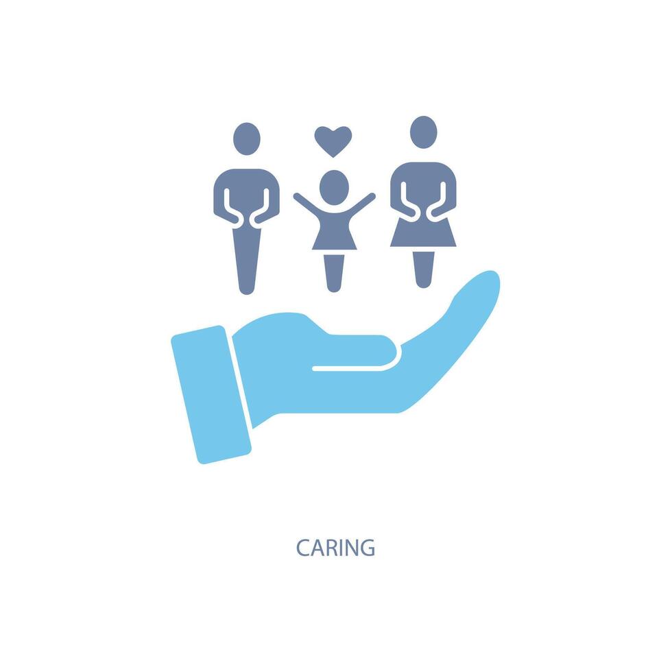 caring concept line icon. Simple element illustration. caring concept outline symbol design. vector