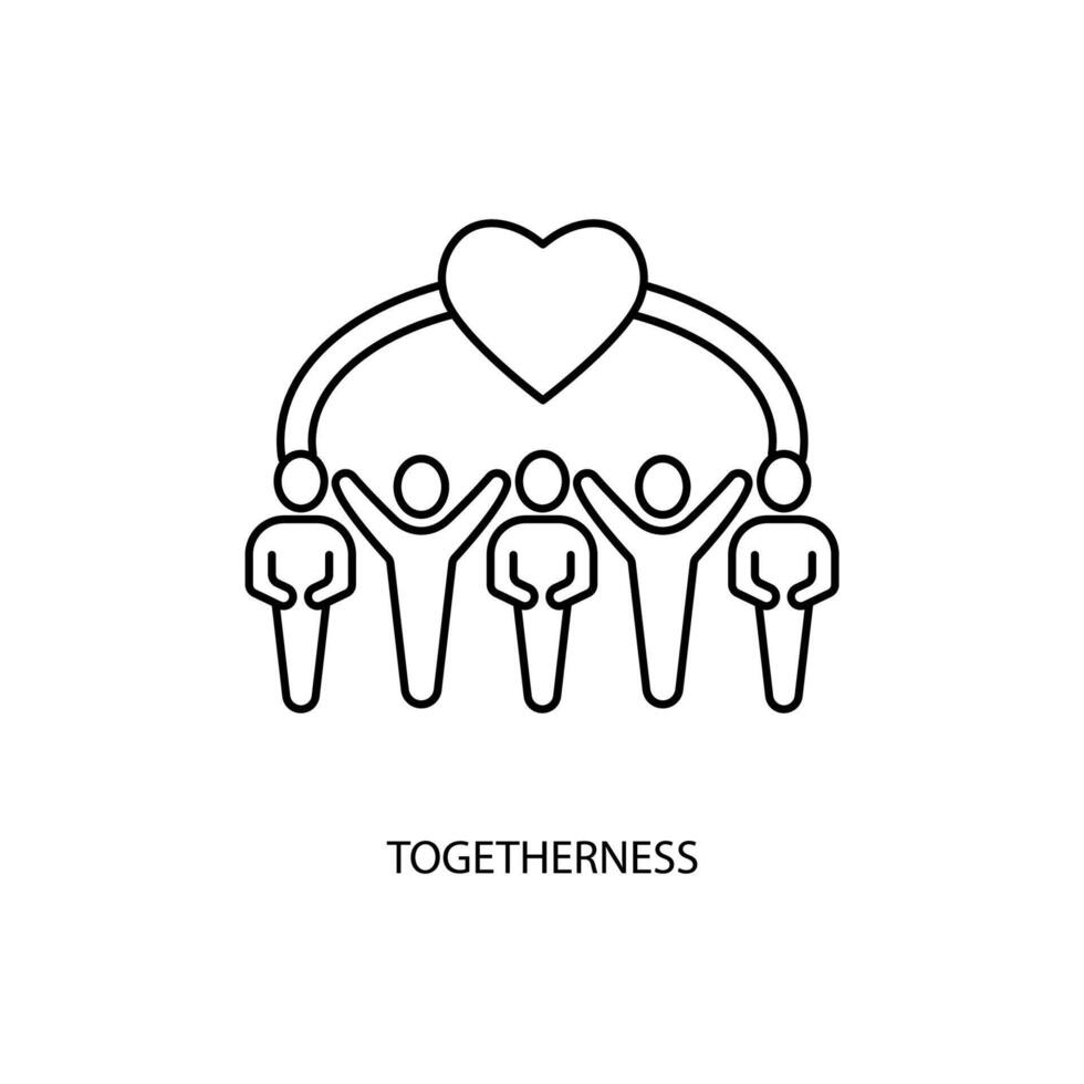 togetherness concept line icon. Simple element illustration. togetherness concept outline symbol design. vector