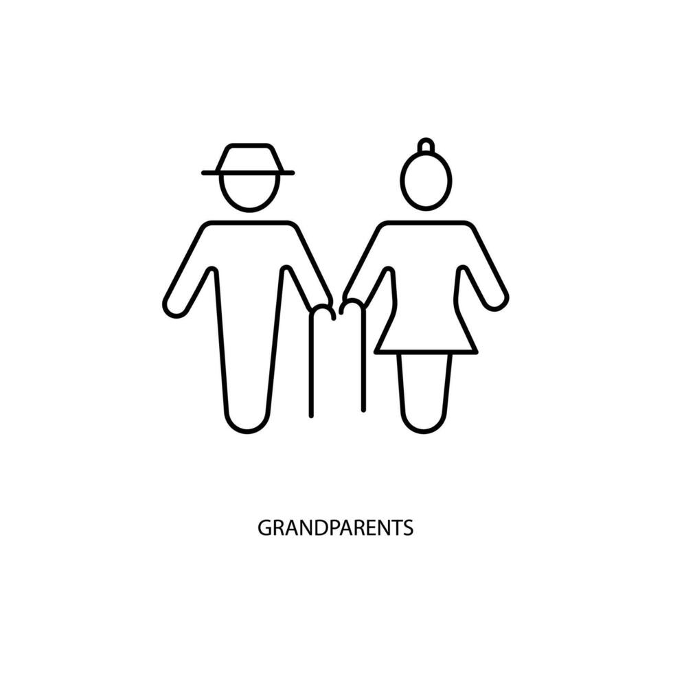 grandparents concept line icon. Simple element illustration. grandparents concept outline symbol design. vector
