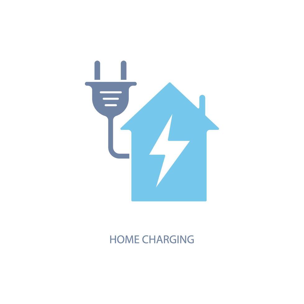 home charging concept line icon. Simple element illustration. home charging concept outline symbol design. vector