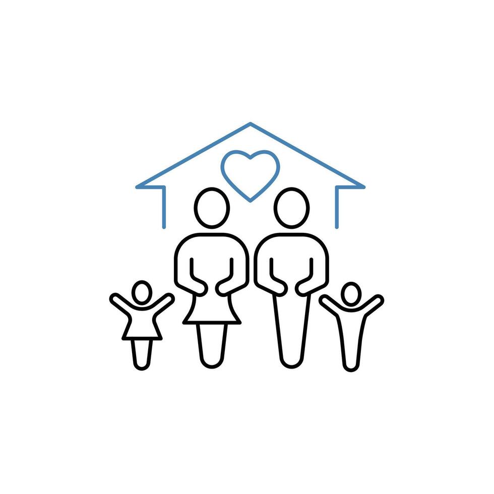 family concept line icon. Simple element illustration. family concept outline symbol design. vector
