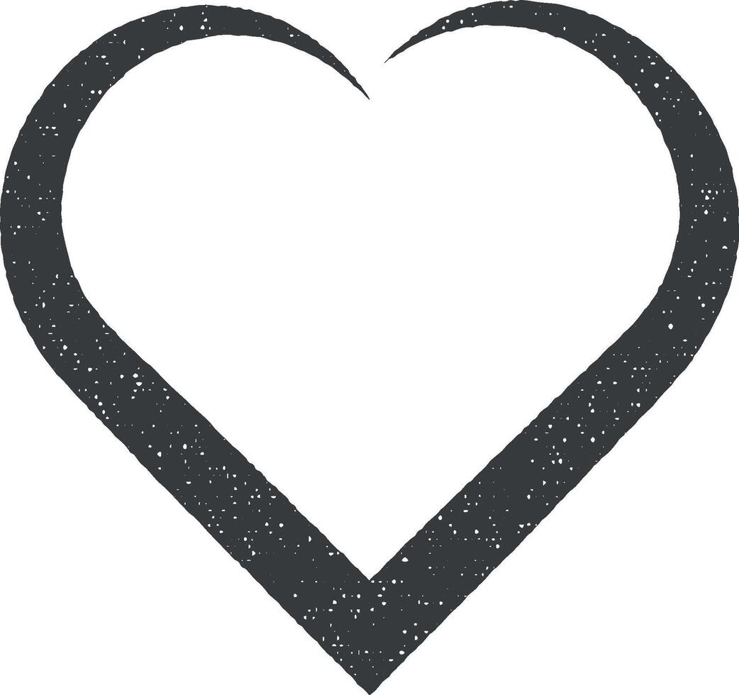 heart hand drawn icon vector illustration in stamp style