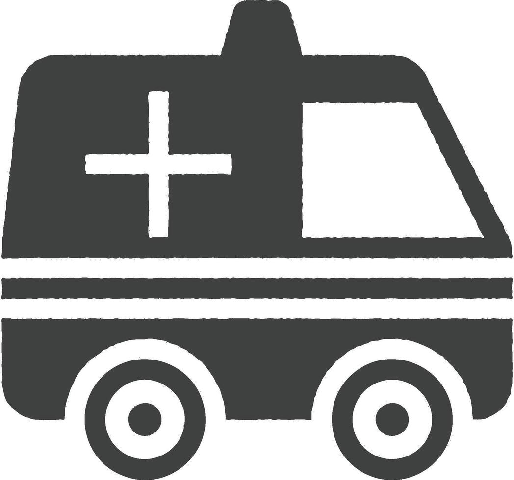 Ambulance icon vector illustration in stamp style