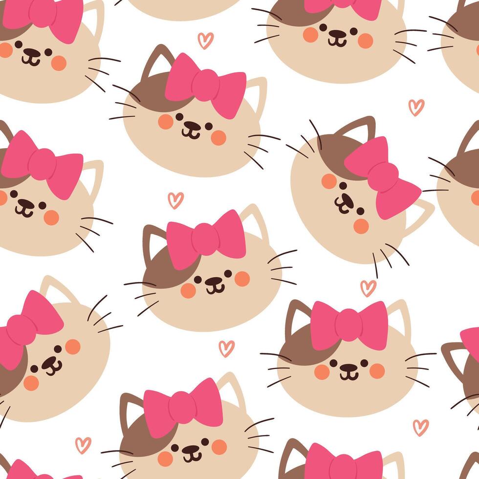 seamless pattern cartoon cats. cute animal wallpaper illustration for gift wrap paper vector