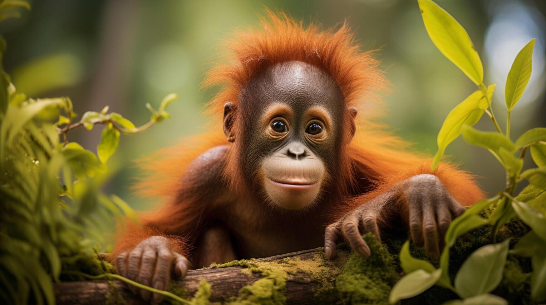 AI generated orangutan high quality image photo