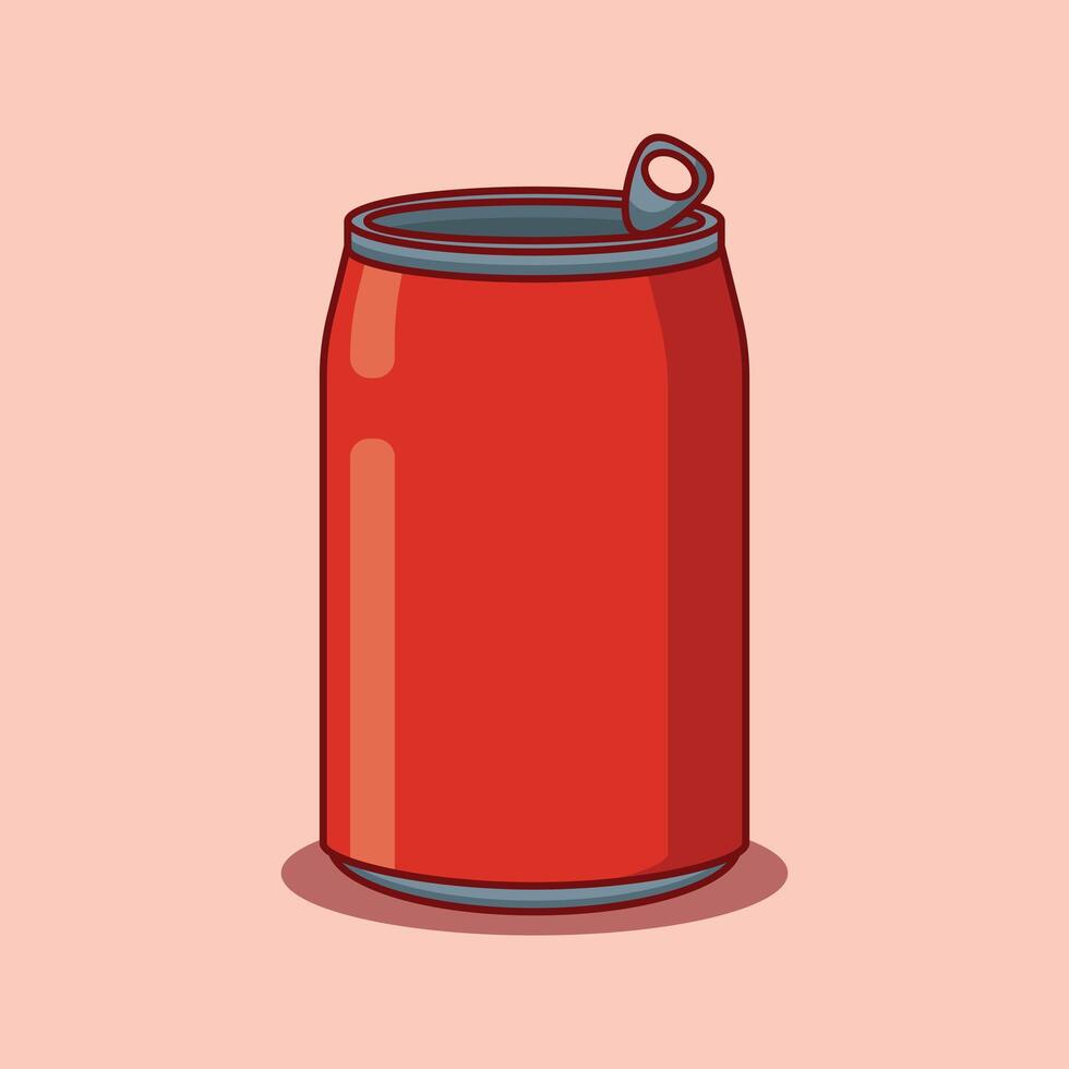 cartoon vector illustration of soda or soft drink can.