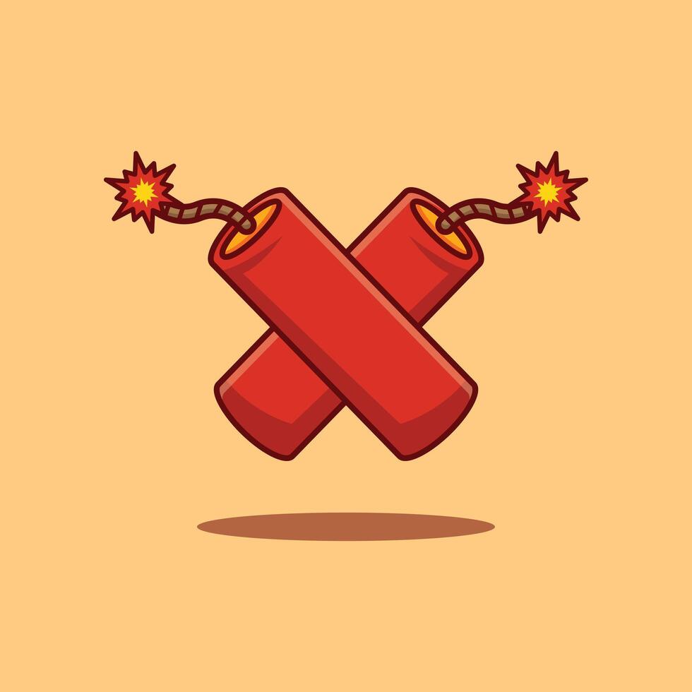 cartoon vector illustration of firecrackers.