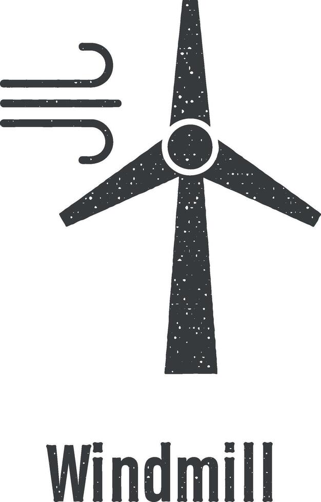 Windmill icon vector illustration in stamp style